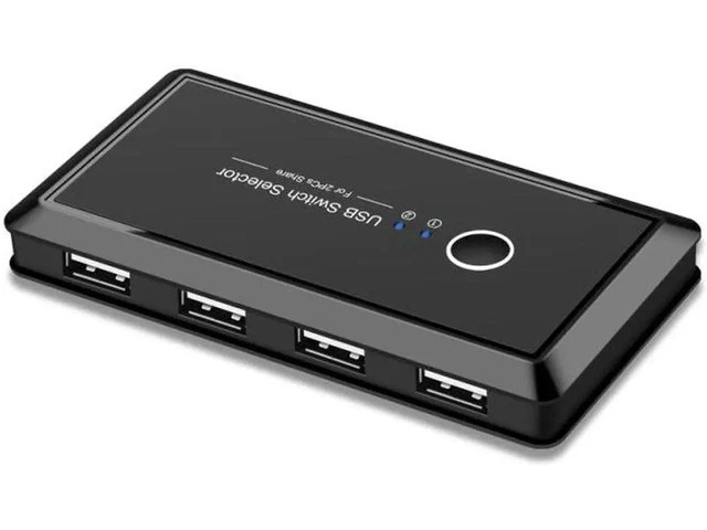 Alt view image 5 of 5 - KVM Switch Box 3.0 2.0 Switcher 2 Port PCs Sharing 4 Devices for Keyboard Mouse Printer Monitor Switch Selector