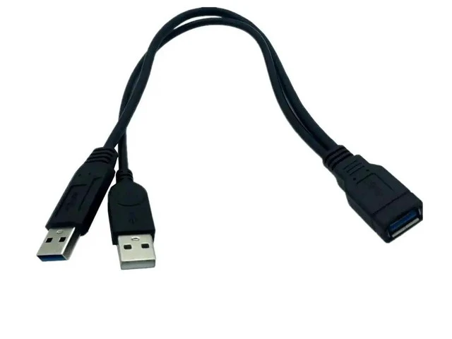 Alt view image 2 of 4 - USB 3.0 extension mobile hard disk DATA cable female to 2 USB public cable strengthen the power supply