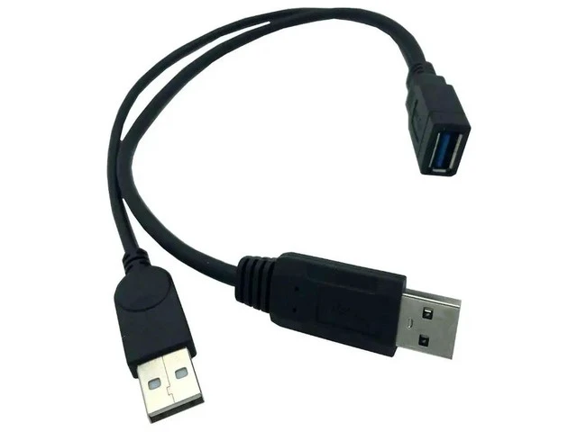 Alt view image 3 of 4 - USB 3.0 extension mobile hard disk DATA cable female to 2 USB public cable strengthen the power supply