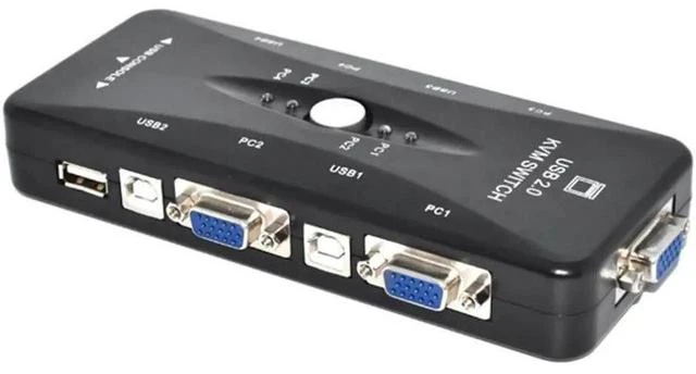 Main image of USB KVM Switch USB 2.0 Switcher for Keyboard Mouse Printer Monitor 2 PCs Sharing 4 Devices USB Switch