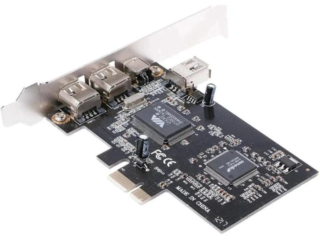 Alt view image 2 of 5 - 1 Set PCI-e 1X IEEE 1394A 4 Port(3+1) Firewire Card Adapter With 6 Pin To 4 Pin IEEE 1394 Cable For Desktop PC