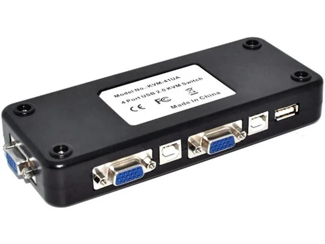 Alt view image 2 of 7 - USB KVM Switch USB 2.0 Switcher for Keyboard Mouse Printer Monitor 2 PCs Sharing 4 Devices USB Switch