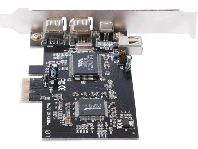 Alt view image 3 of 5 - 1 Set PCI-e 1X IEEE 1394A 4 Port(3+1) Firewire Card Adapter With 6 Pin To 4 Pin IEEE 1394 Cable For Desktop PC