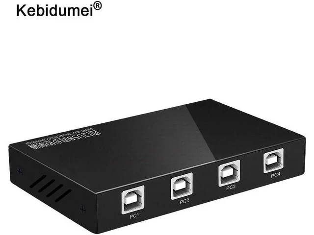 Alt view image 5 of 7 - USB KVM Switch USB 2.0 Switcher for Keyboard Mouse Printer Monitor 2 PCs Sharing 4 Devices USB Switch