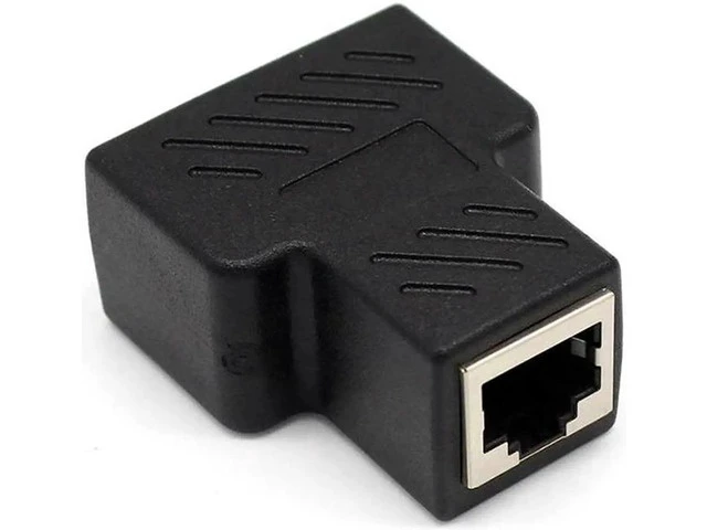 Main image of 5pc 2 Ports RJ 45 Network Cable Splitter Connector 8P8C CAT5 CAT6 LAN Ethernet Adapter
