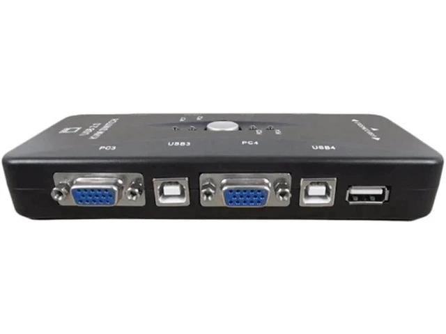 Alt view image 4 of 7 - USB KVM Switch USB 2.0 Switcher for Keyboard Mouse Printer Monitor 2 PCs Sharing 4 Devices USB Switch
