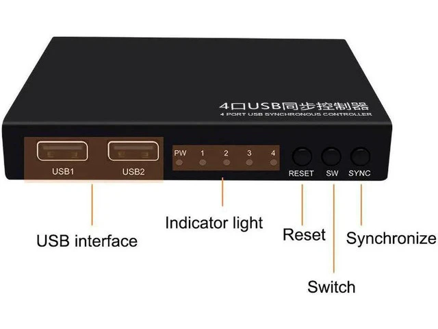 Alt view image 7 of 7 - USB KVM Switch USB 2.0 Switcher for Keyboard Mouse Printer Monitor 2 PCs Sharing 4 Devices USB Switch