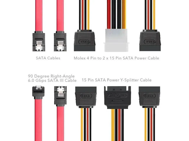 Alt view image 3 of 5 - 2.5 to 3.5 Inch Dual Hard Disk Metal Bracket Adapter HDD Holder with Double SATA & Power Cable for Desktop