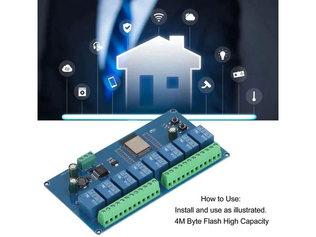 Alt view image 3 of 5 - DC5-30V 8 Channel Relay Module Programmable BLE Development Board 8 Channel Relay for Secondary Development Board Learning Smart Home Control