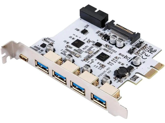 Alt view image 2 of 5 - On Card USB 3.0 PCI-E Type C Expansion Card PCI Express PCI-E to USB 3.0 Controller 5Port + 1Port USB 3.1 PCI-E Card Adapter