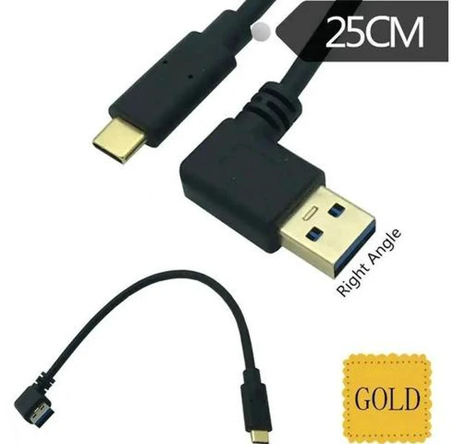 Alt view image 3 of 5 - Type-C to USB3.0 male Extension cable 90 Degree Angled usb 3.1 Data Sync & Charge Cable