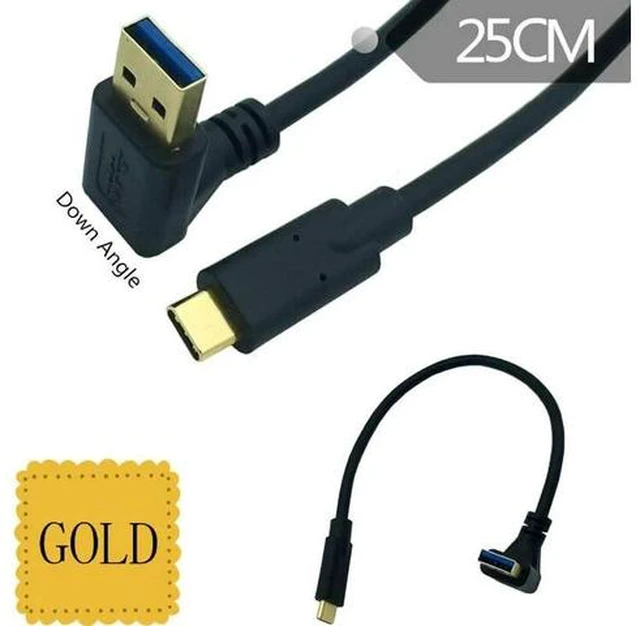 Alt view image 4 of 5 - Type-C to USB3.0 male Extension cable 90 Degree Angled usb 3.1 Data Sync & Charge Cable