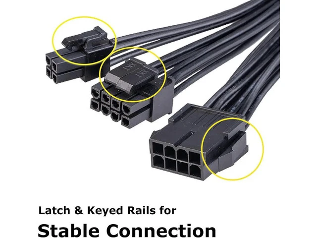 Alt view image 4 of 7 - Akasa 8-Pin to 8+4-Pin Power Adapter Cable | Converts 8-pin ATX PSU to 8+4 pin ATX Motherboard Power Connectors | Black | 15cm | AK-CBPW22-15