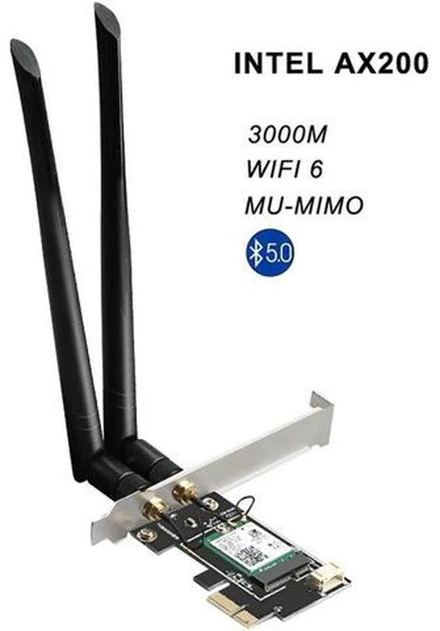 Main image of 802.11ax Wireless 6 PCI Express Network Card Adapter Dongle 3000M With AX200 Wireless Adapter for PC