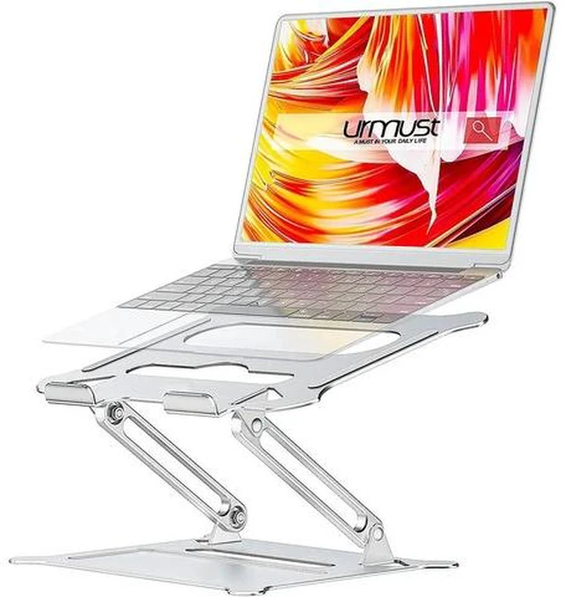 Main image of Laptop Stand, Ergonomics Aluminum Laptop Riser, Foldable Computer Stand, Adjust Laptop Holder Stand for Macs and laptops ,Z19-Silver