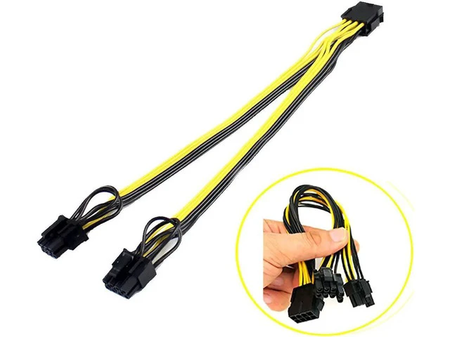 Alt view image 3 of 6 - PCI-e 8pin to Dual 8Pin / PCIe 8pin-2x(6+2pin) Graphics Video Card Power Cable PCI Express Power Splitter Cable Computer Cable