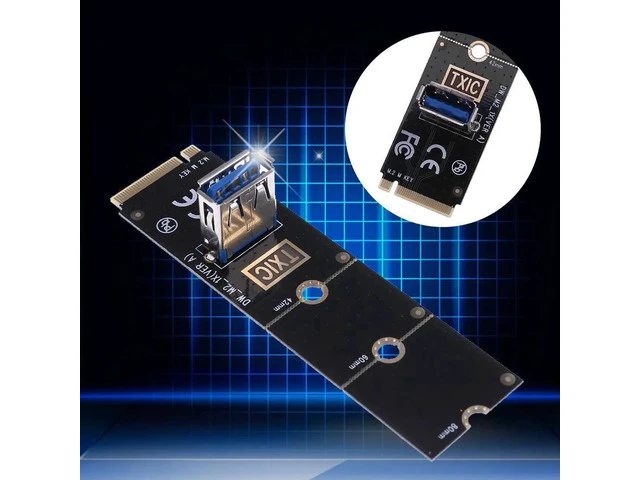 Alt view image 2 of 6 - Black Fully Compatible NGFF To USB3.0 Adapter Card M.2/NGFF to USB3.0 Port Converter Adapter Graphic Card Cable Extender Card