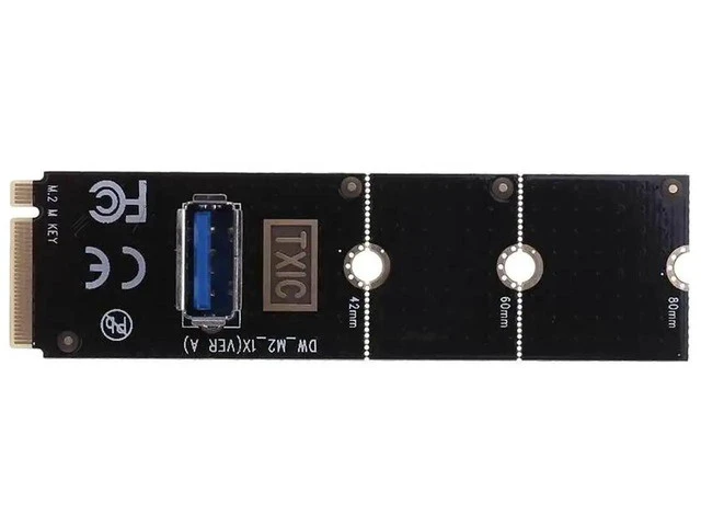 Alt view image 5 of 6 - Black Fully Compatible NGFF To USB3.0 Adapter Card M.2/NGFF to USB3.0 Port Converter Adapter Graphic Card Cable Extender Card