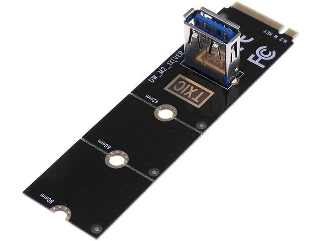 Alt view image 3 of 6 - Black Fully Compatible NGFF To USB3.0 Adapter Card M.2/NGFF to USB3.0 Port Converter Adapter Graphic Card Cable Extender Card