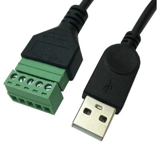 Main image of USB 2.0 Type A Male/Female to 5 Pin Screw cable USB Jack with Shield USB2.0 to Screw Terminal Plug