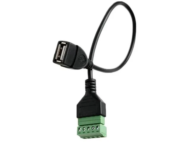 Alt view image 2 of 5 - USB 2.0 Type A Male/Female to 5 Pin Screw cable USB Jack with Shield USB2.0 to Screw Terminal Plug