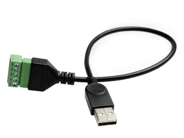 Alt view image 4 of 5 - USB 2.0 Type A Male/Female to 5 Pin Screw cable USB Jack with Shield USB2.0 to Screw Terminal Plug
