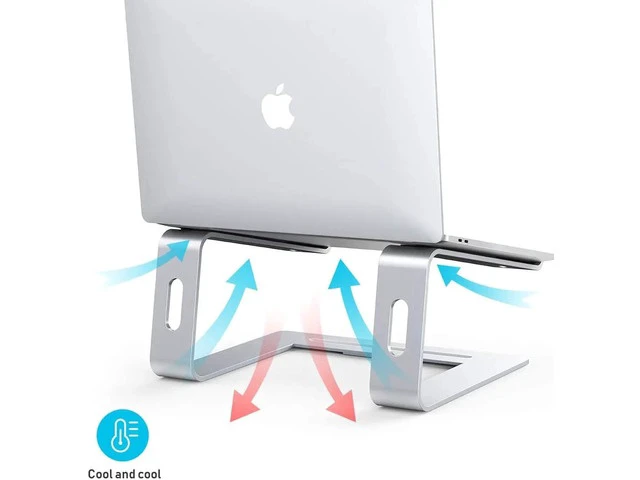 Alt view image 3 of 7 - Laptop Stand, C08LS Adjustable Laptop Stand for Desk, Aluminum Computer Stand, Detachable Laptop Riser Stand Compatible with MacBook Air Pro, Dell, Hp and More 10-16" Laptops-Silver