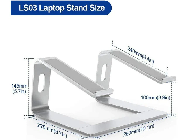 Alt view image 6 of 7 - Laptop Stand, C08LS Adjustable Laptop Stand for Desk, Aluminum Computer Stand, Detachable Laptop Riser Stand Compatible with MacBook Air Pro, Dell, Hp and More 10-16" Laptops-Silver