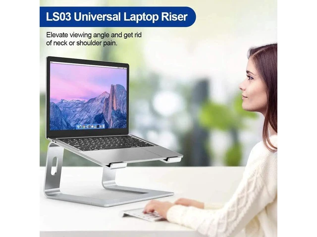 Alt view image 7 of 7 - Laptop Stand, C08LS Adjustable Laptop Stand for Desk, Aluminum Computer Stand, Detachable Laptop Riser Stand Compatible with MacBook Air Pro, Dell, Hp and More 10-16" Laptops-Silver