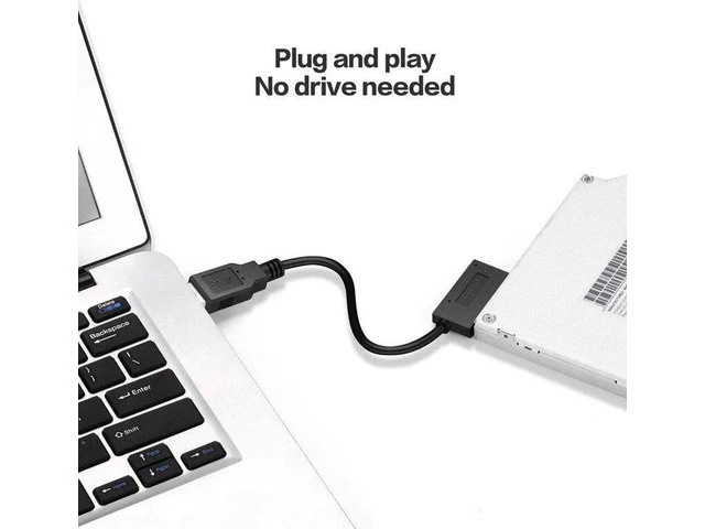 Alt view image 3 of 3 - USB 3.0 to Slimline Sata 7 + 6 13Pin Adapter Converter Cable for Laptop CD / DVD ROM Drive Data Cord Adapter