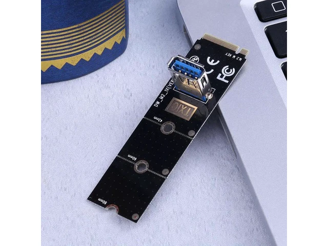 Alt view image 6 of 6 - Black Fully Compatible NGFF To USB3.0 Adapter Card M.2/NGFF to USB3.0 Port Converter Adapter Graphic Card Cable Extender Card