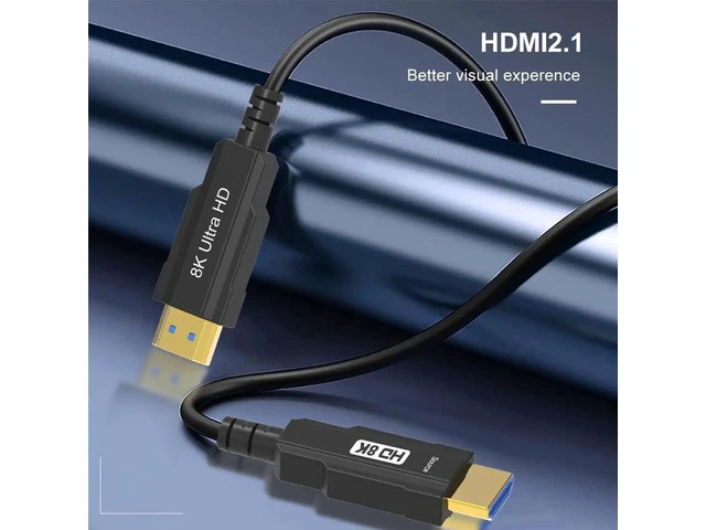Alt view image 4 of 7 - 65FT 8K Optical Fiber HDMI 2.1 Cable,Jansicotek Support 8K@60Hz 4K@120Hz Dynamic HDR 10, eARC, HDCP2.2, 4:4:4 7680x4320 Resolution, 48Gbps Bandwidth HDMI Fiber Optic Long cable in-Wall