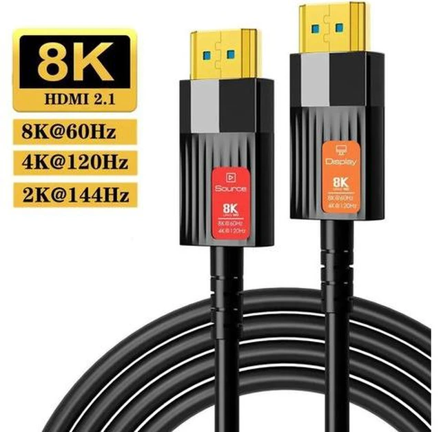 Main image of Certified 8K Long HDMI 2.1 Fiber Optical Cable, 8K Ultra High Speed HDMI 10m 33ft 48Gbps 4K@120Hz 8K@60Hz, eARC Dolby Vision Atmos HDR10 for Xbox Series X, PS5, PC, Projector