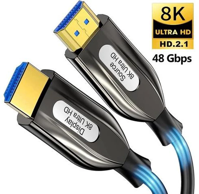 Main image of 8K@60 Long HDMI Fiber Optic Cable 65FT/20M, 48Gbps 2.1 High Speed Gaming HDMI Cord 4K120 144Hz RTX 3090 eARC HDCP 2.2&2.3 Compatible for PS5, SoundBar, AVR, UHD TV