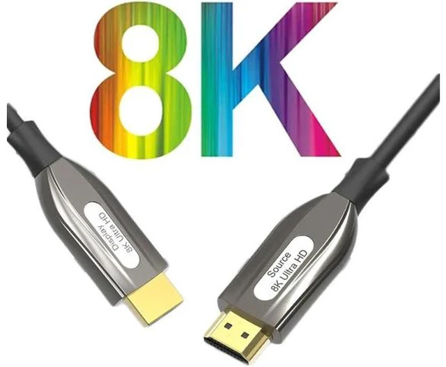 Main image of 8K HDMI 2.1 Fiber Optic Cable 2.1 100FT, 48Gbps Ultra High Speed HDMI Cord (8K@60Hz 7680x4320, 4K@120Hz) HDCP 2.2&2.3, eARC,HDR10, Dynamic HDR, Compatible with Roku TV/HDTV/PS5/Blu-ray