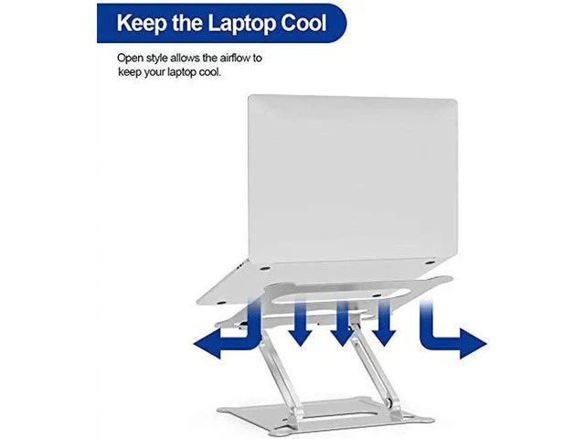 Alt view image 7 of 7 - Laptop Stand, Aluminum Foldable Computer Stand, Ergonomic Adjustable Laptop Riser Compatible with All Laptops 10-17" MacBook Pro, iPad Air(Z19-Silver)