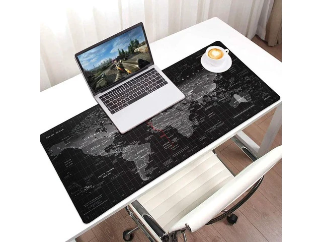 Alt view image 3 of 7 - Extended Large Gaming Mouse Pad - 35.4"x15.8"x0.08" Dimension - Portable with Extended XXXL Size - Non-slip Rubber Base - Special Treated Textured Weave with Precision Control (worldmap)