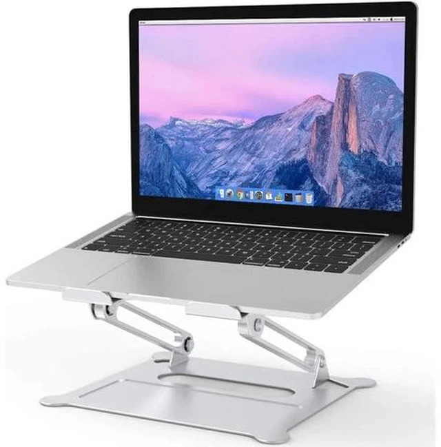 Main image of Laptop Stand, Adjustable Laptop Stand for Desk, Aluminum Computer Stand, Foldable Laptop Riser Stand Compatible with MacBook Air Pro, Dell, Hp and More 10-17" Laptops-Z19-Silver