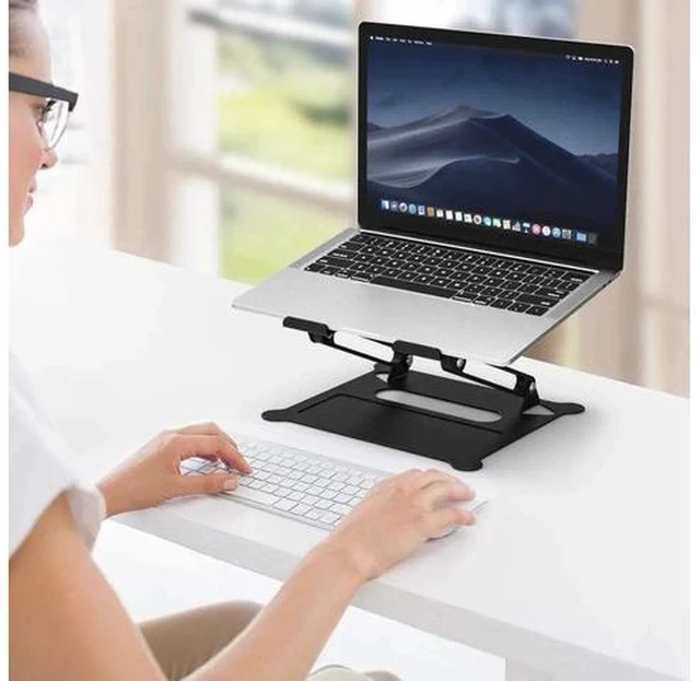 Alt view image 6 of 7 - Adjustable Laptop Stand, Aluminum Computer Riser, Ergonomic Computer Stand for desk, Laptop Riser Notebook Stand ,Compatible with 10 - 17 Inches laptop, MacBook, Air, Pro, -(Z19-Black)