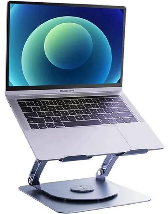 Main image of Newest Rotatable Laptop Stand for Desk with 360°Rotating Base Ergonomic Laptop Riser for Collaborative Work Dual Rotary Shaft Fully Foldable for Easy Storage Fits for All 11-16" Laptops (Black)