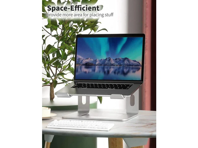 Alt view image 7 of 7 - Adjustable Laptop Stand, Detachable Ergonomic Riser Notebook Computer Holder Stand Compatible with Air, Pro, Dell XPS, HP, Lenovo More 10-15.6" Laptops, Silver