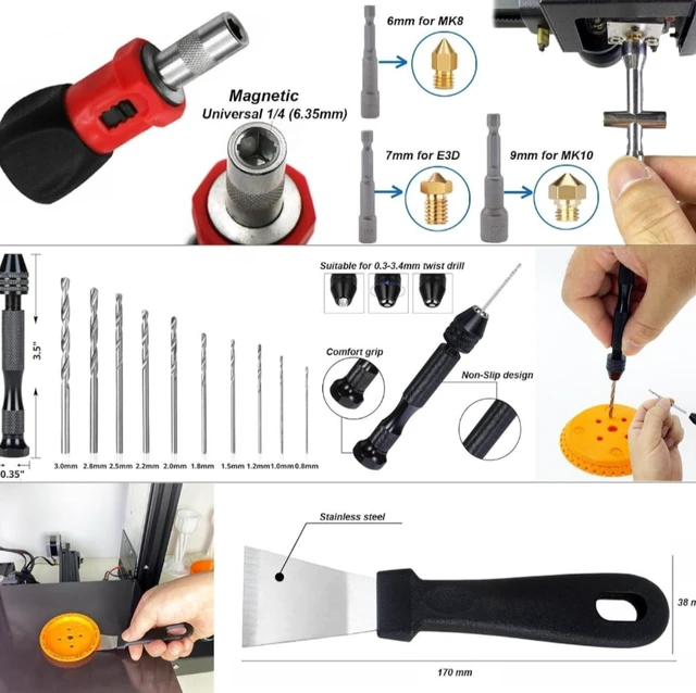 Alt view image 4 of 6 - 124 pieces 3D printing accessory tools with tool bag, basic tools for 3D printer modeling