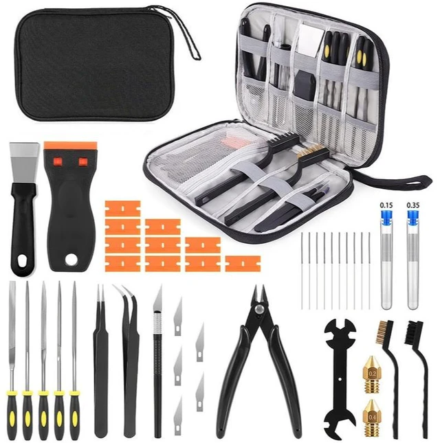 Main image of 124 pieces 3D printing accessory tools with tool bag, basic tools for 3D printer modeling