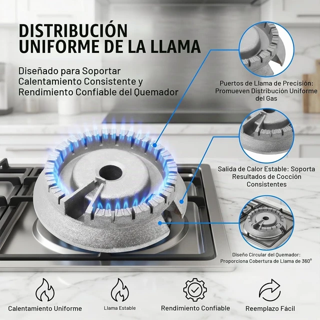 Alt view image 2 of 6 - WB16K10055 Reemplazo de quemador mediano para estufa de gas GE y estufa
Reemplazo del cabezal de quemador de gas para GE, reemplaza WB16K10023 WB16K10030 AP3872881
