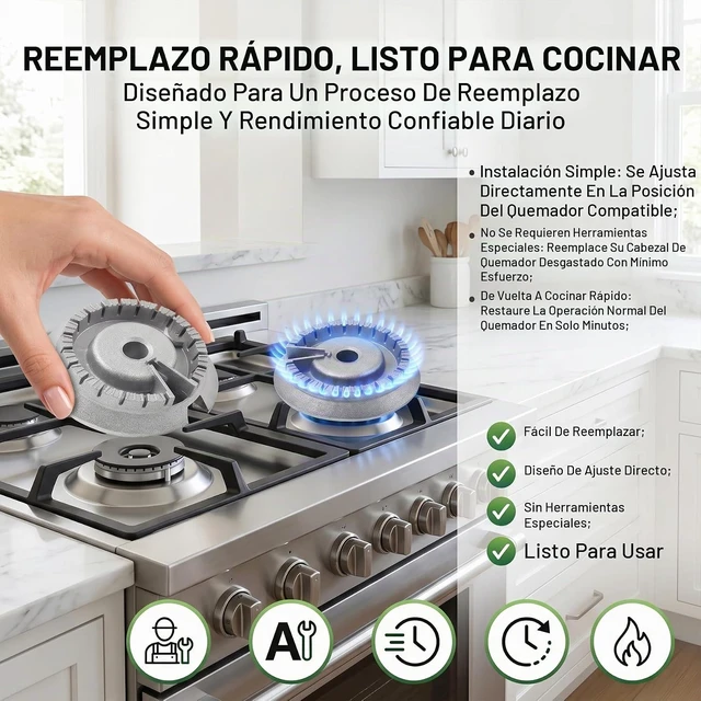 Alt view image 4 of 6 - WB16K10055 Reemplazo de quemador mediano para estufa de gas GE y estufa
Reemplazo del cabezal de quemador de gas para GE, reemplaza WB16K10023 WB16K10030 AP3872881