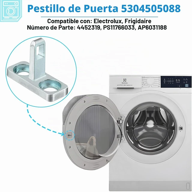 Alt view image 4 of 6 - 5304505088 Pestillo de puerta de lavadora para Electrolux Frigidaire Pestillo de puerta de lavadora, 1 paquete