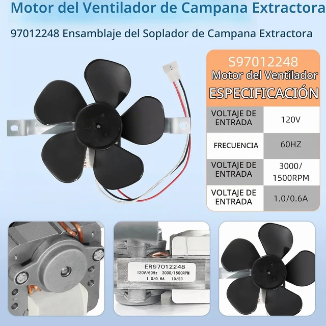 Alt view image 6 of 7 - S97012248 97012248 Range Hood Fan Motor BP17 Replacement Part
Compatible con estufas B-roan Nu-Tone 40000 42000 Series Ken-more de Fetechmate Reemplazar 99080492 97005161 99080533