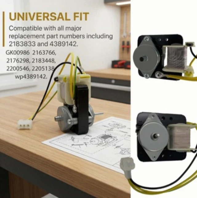 Alt view image 3 of 3 - Upmbzie GK00986 Evaporator Fan Motor 2183833 Refrigerator Fan Motor 120V