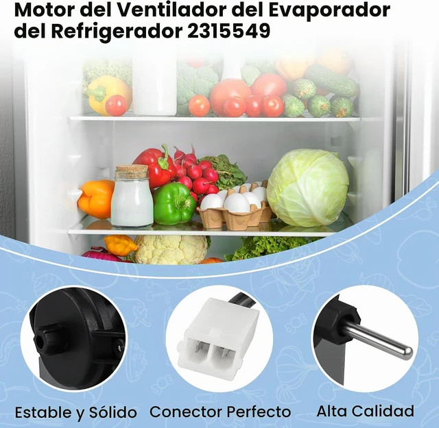 Alt view image 6 of 6 - 2315549 Refrigerator Evaporator Fan Motor - Suitable for Whirlpool Kenmore WP2315549 115V