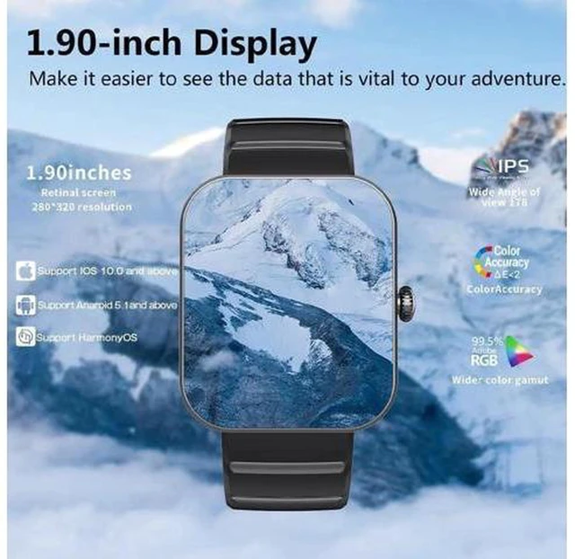 Alt view image 7 of 7 - Smart Watch Blood Glucose, Smartwatch for Men Women Fitness Activity Tracker IP67 Waterproof, Heart Rate Sleep Monitor, Pedometer, Blood Sugar Oxygen Tracking Smart Watches for Android iOS, 2023